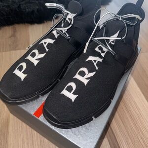 Prada Black and White Men's Sneakers